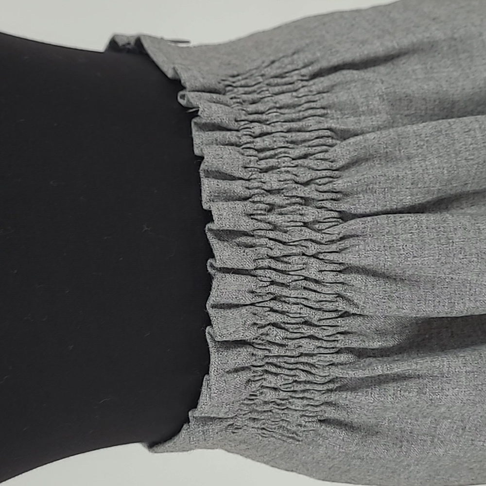 J.Crew Grey Wool Blend Paperbag Waist Mini Skirt Smocked Pockets Size 2 - Picture 2 of 8
